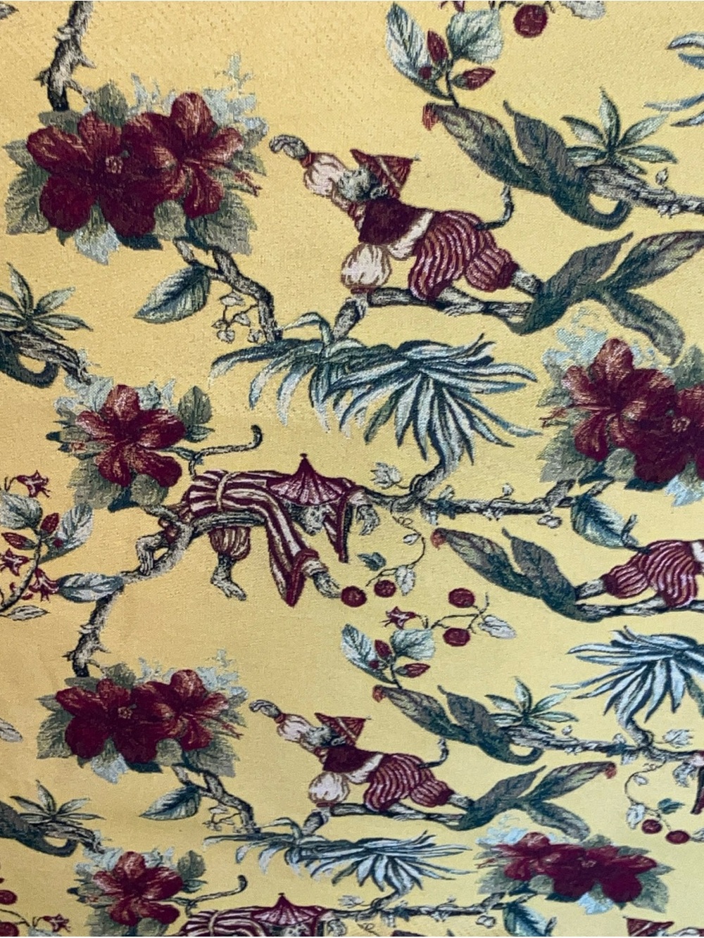 Scalamandre Georgie Tapestry Upholstery Fabric in Lime Rickey, BTY